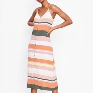Loft Striped Midi Dress